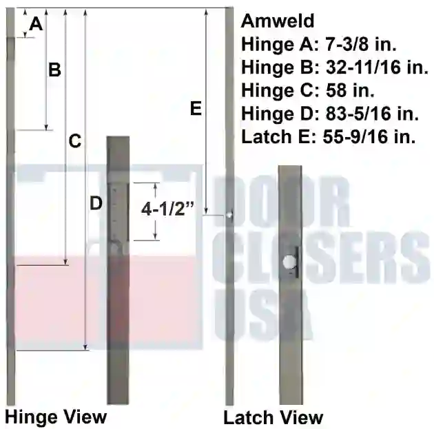 Amweld 8 Foot Hinge Lock Location