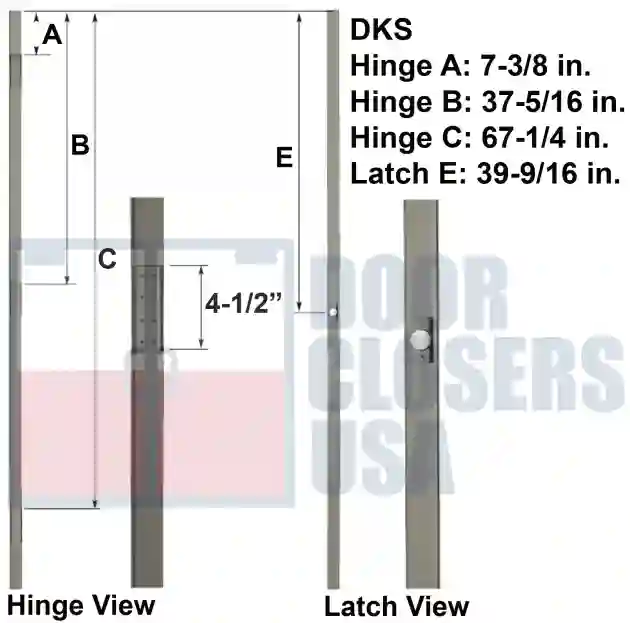 DKS 6 Foot 8 Inch Hinge Lock Location