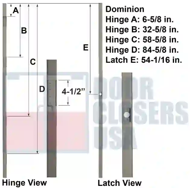 Dominion 8 Foot Hinge Lock Location