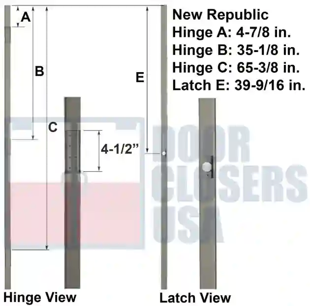 New Republic 6 Foot 8 Inch Hinge Lock Location