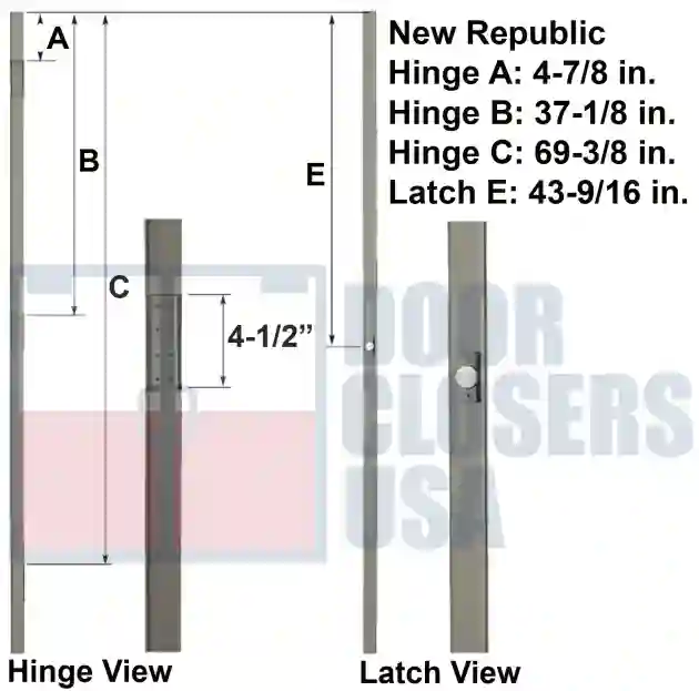 New Republic 7 Foot Hinge Lock Location