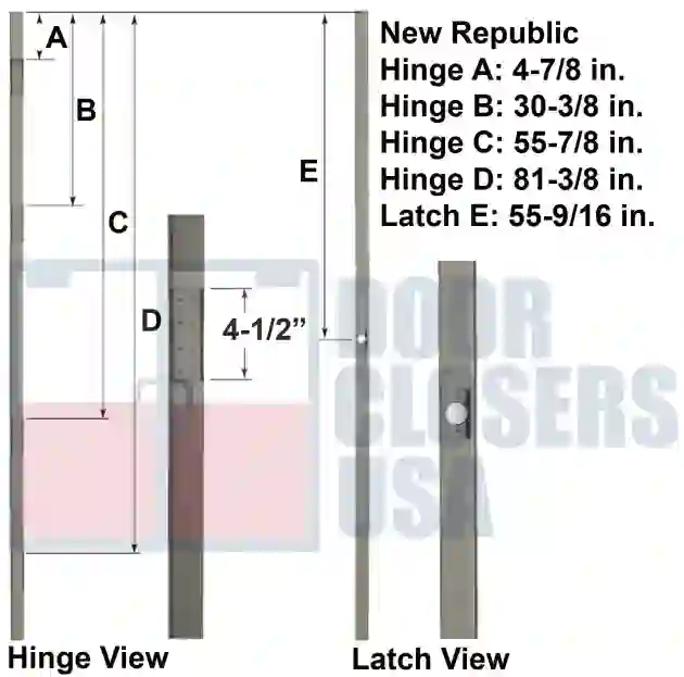 New Republic 8 Foot Hinge Lock Location