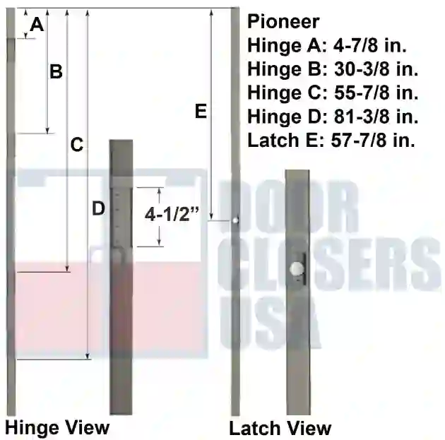 Pioneer 8 Foot Hinge Lock Location