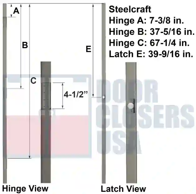 Steelcraft 6 Foot 8 Inch Hinge Lock Location