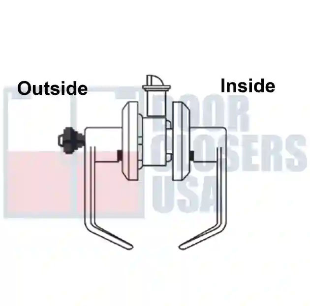 Storeroom<br> Storeroom (F86) - for storeroom, utility, or exit doors. Key outside, always locked from outside; with blank lever inside.
