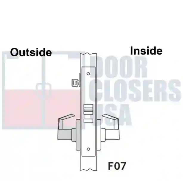 Storeroom<br> Storeroom (F07) - for use on storeroom utility, exit doors. Outside lever rigid at all times; inside lever always active.