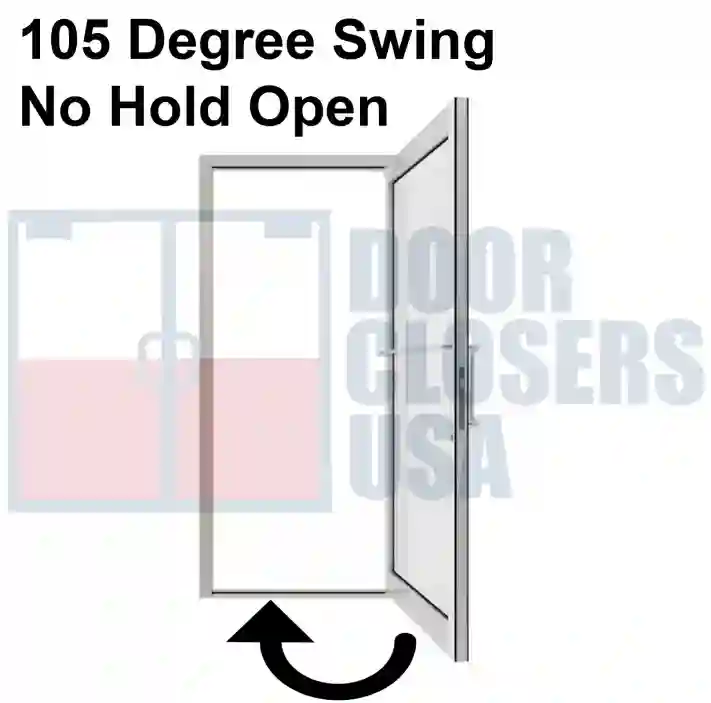 105 Degree Swing Open, No Hold Open Function