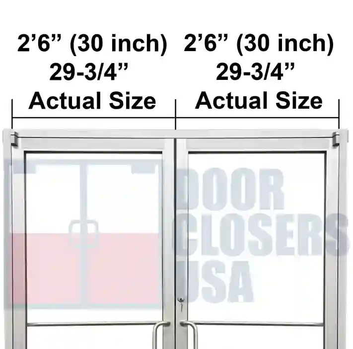 C.	5’-0” Double Door Width, 29-3/4” Actual Size Doors