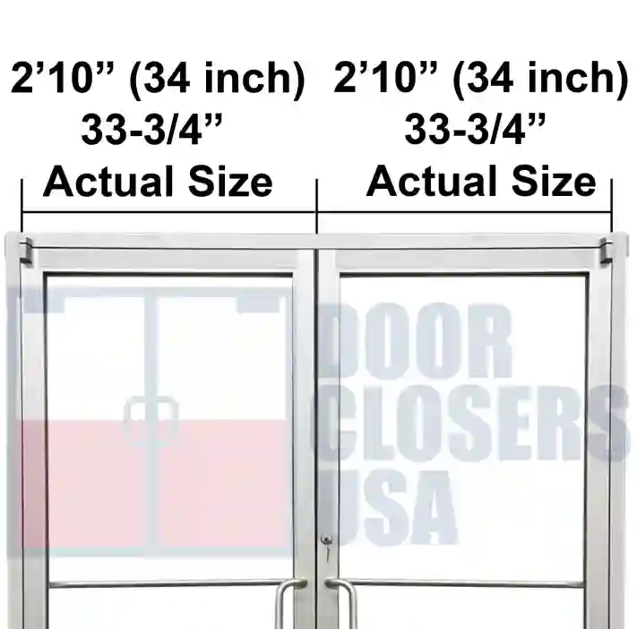 E.	5’-4” Double Door Width, 33-3/4” Actual Size Doors
