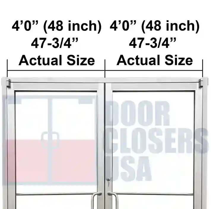 J.	8’-0”  Double Door Width, 47-3/4” Actual Size Doors