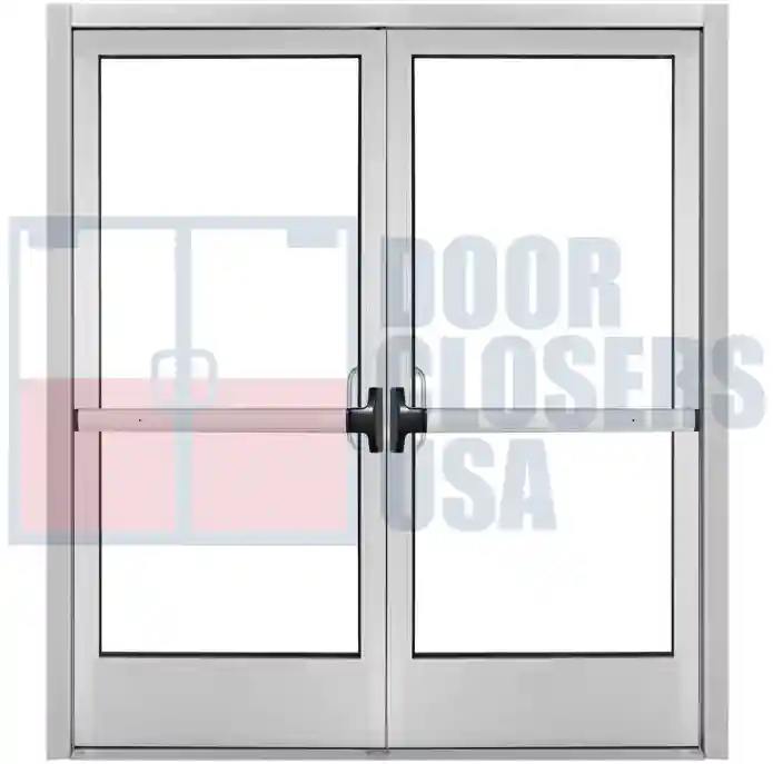 C.	Both Active With Concealed Vertical Rod Panic (Doors Swing Out)