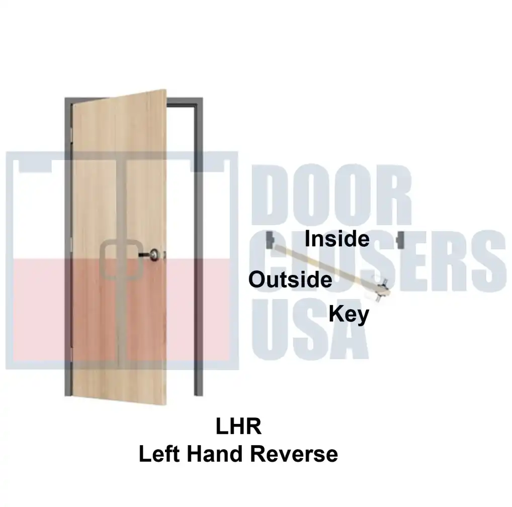 LHR<br>Left Hand Reverse<br>(hinges on left, door swings out)