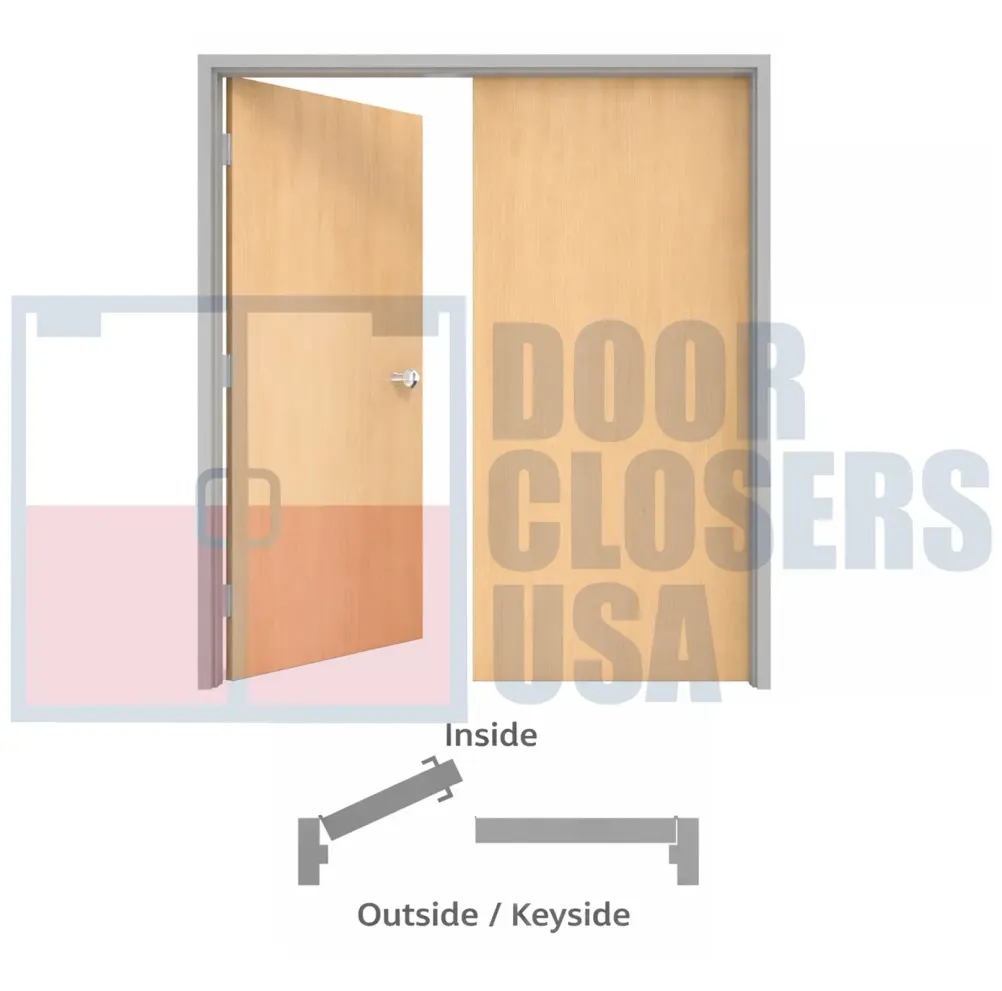 LHA<br> Left Hand Active<br> (inactive w/ flush bolts)